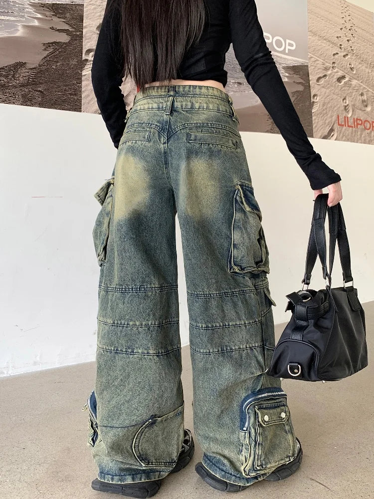 Model wearing the blue All-Terrain Cargo Pants