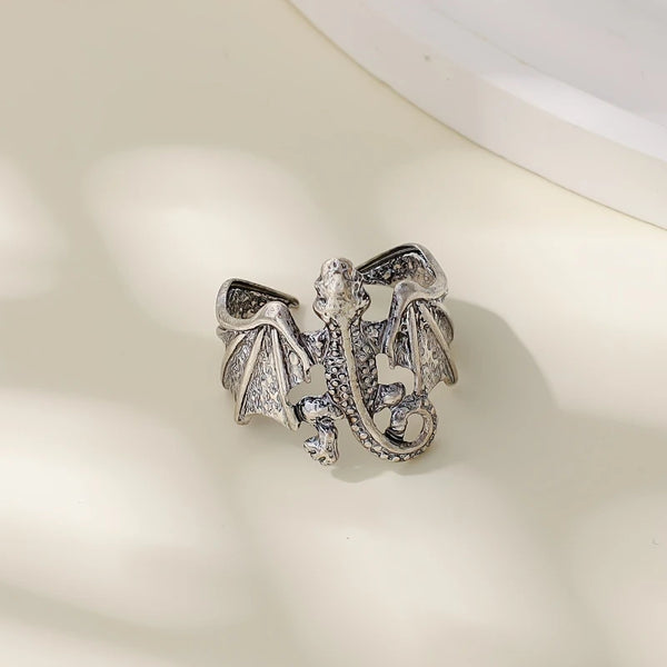 Adjustable Bat Wings Vintage Punk Ring
