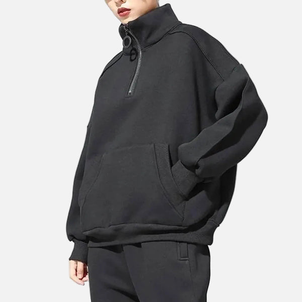 Solid Color Solid Color Half Zipper Sweatshirt