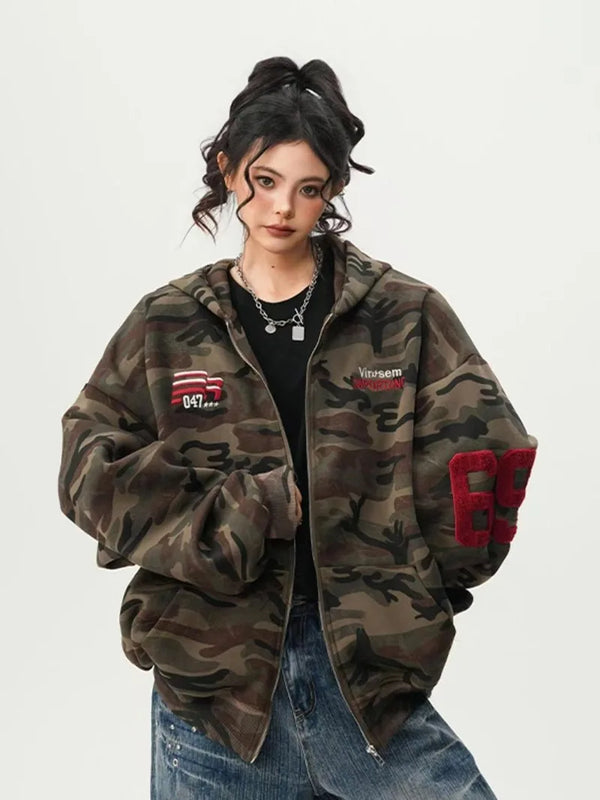 Männer Kapuzenpullover mit Camouflage Digitaldruck