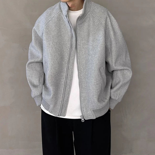 Streetwear Plain Wool Campus Casual Sweatshirt