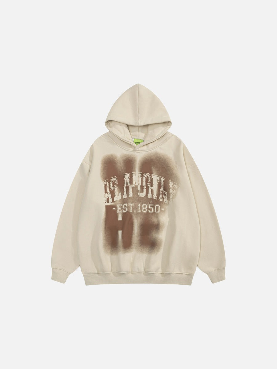 Distressed Graphic Front Hoodie Sweatshirt