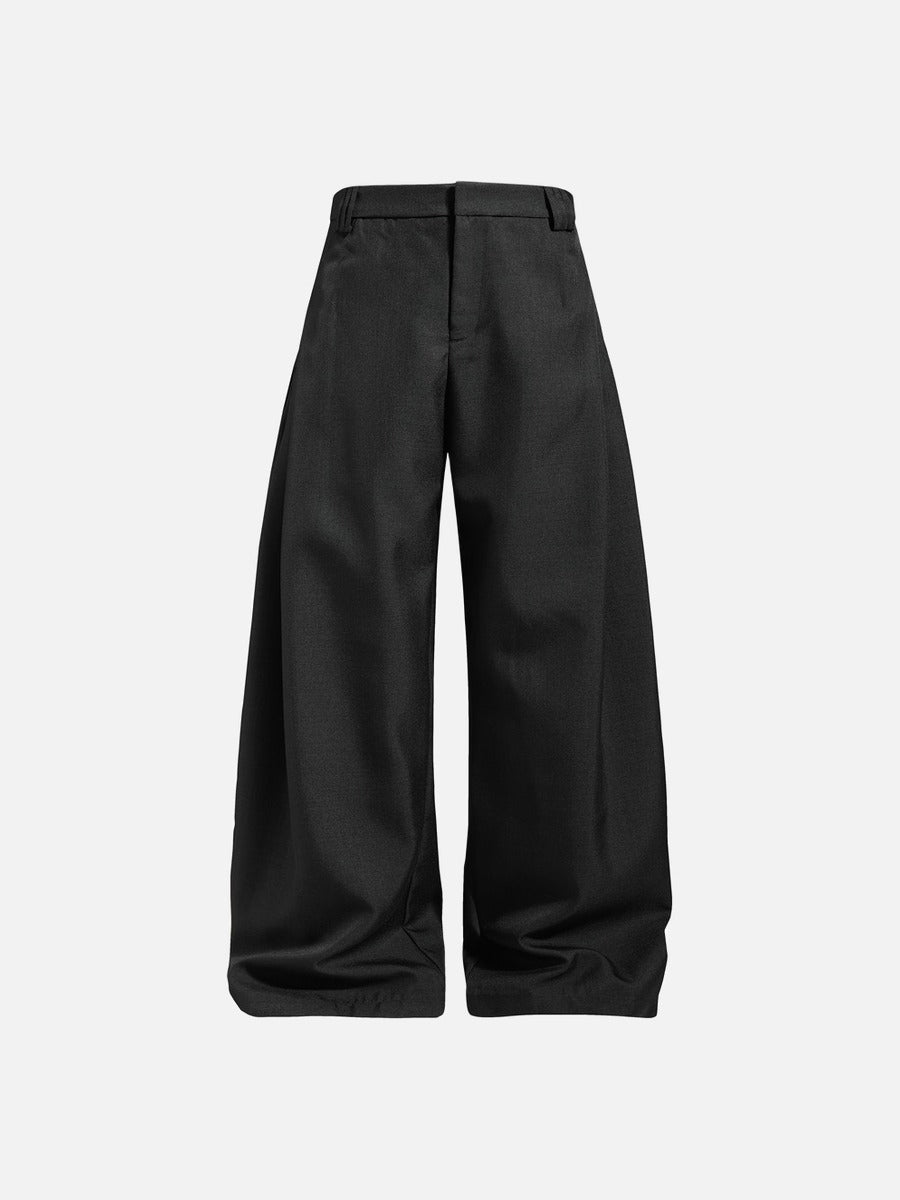 Wide-Leg Black and Grey Trousers