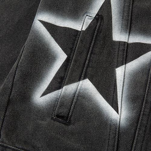 Details of Baggy Star Washed Denim Jacket showing Star print