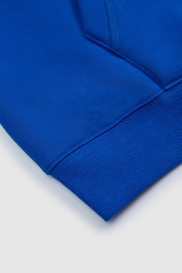 Blue explorer hoodie bottom fabric