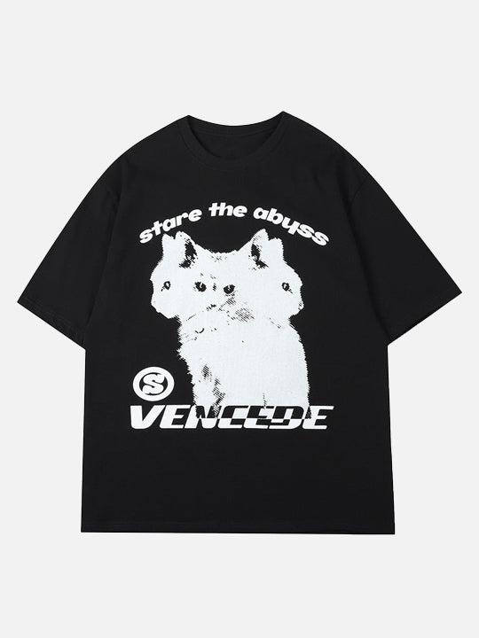 Stare The Abyss Hydra Cat Graphic T-Shirt – DAXUEN | Streetwear ...