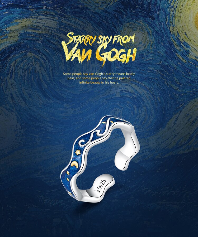 Starry Sky of Van Gogh Sterling Silver 925 Rings – DAXUEN
