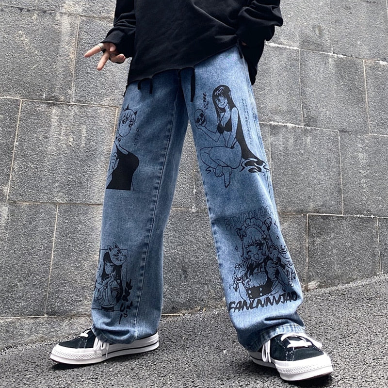 Kawaii Clothes Harajuku Pants  Aesthetic Anime Clothes Pants  Jeans Women  Harajuku  Aliexpress