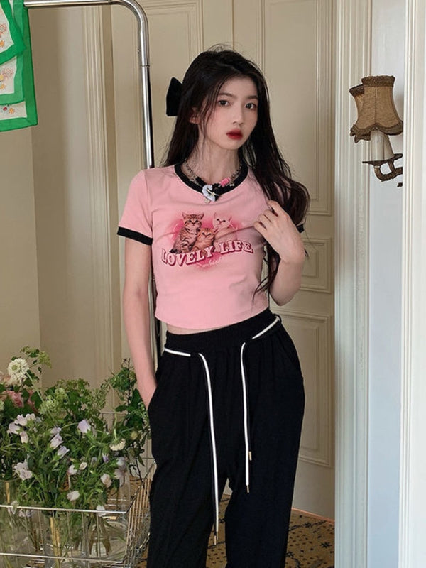 Lovely Life Crop T-Shirts