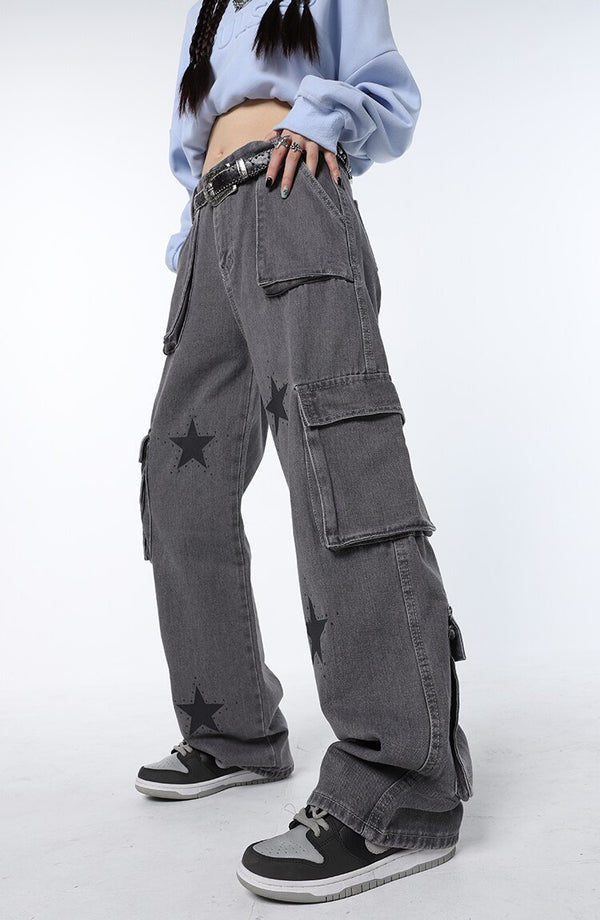 Y2K Stars Graphic Jeans