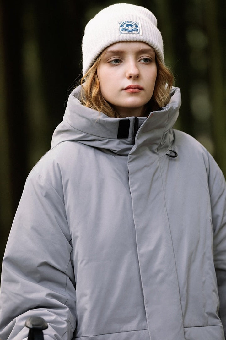 A girl wearing rain captain jacket front view