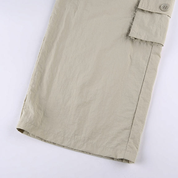 Patchwork Light Khaki Cargo Pants DAXUEN