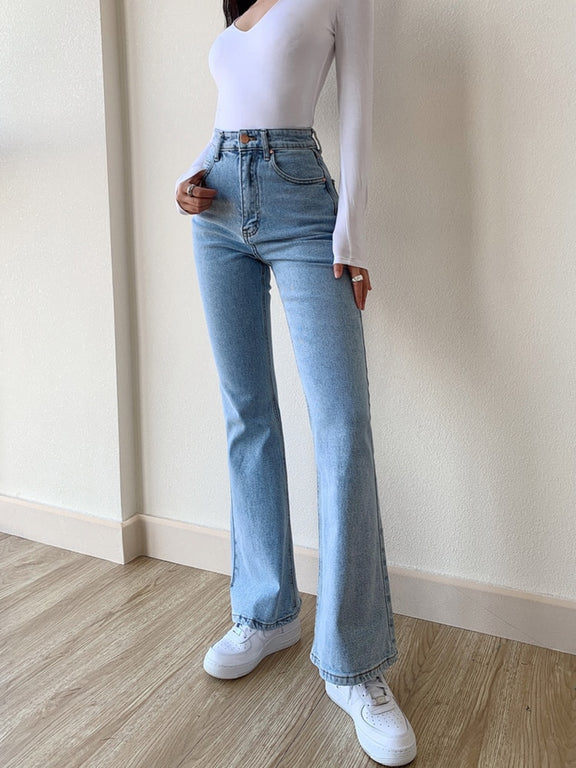 Light Academia High Waist Denim Pants