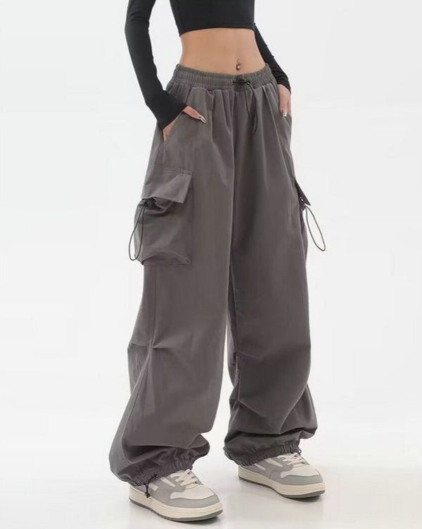 Pantalones cargo holgados con cintura elástica