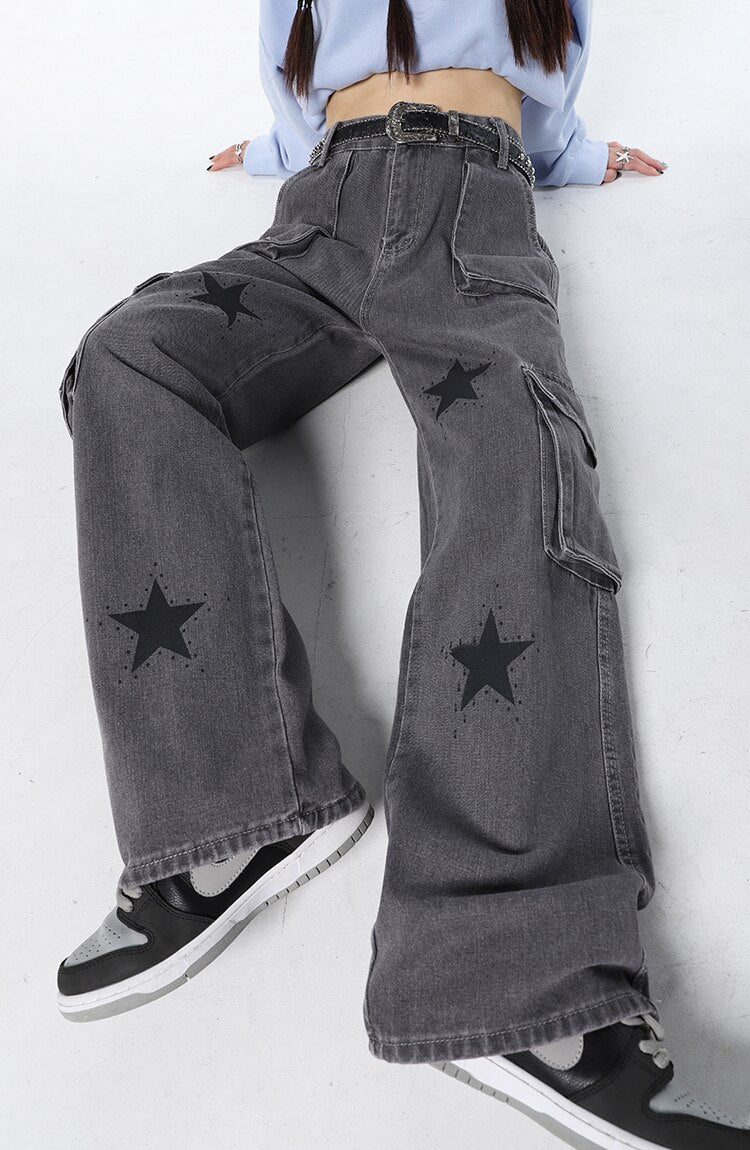 Y2K Stars Graphic Jeans