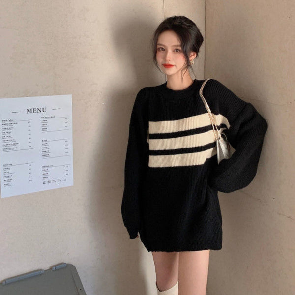 Striped Knitted Women's Sweater