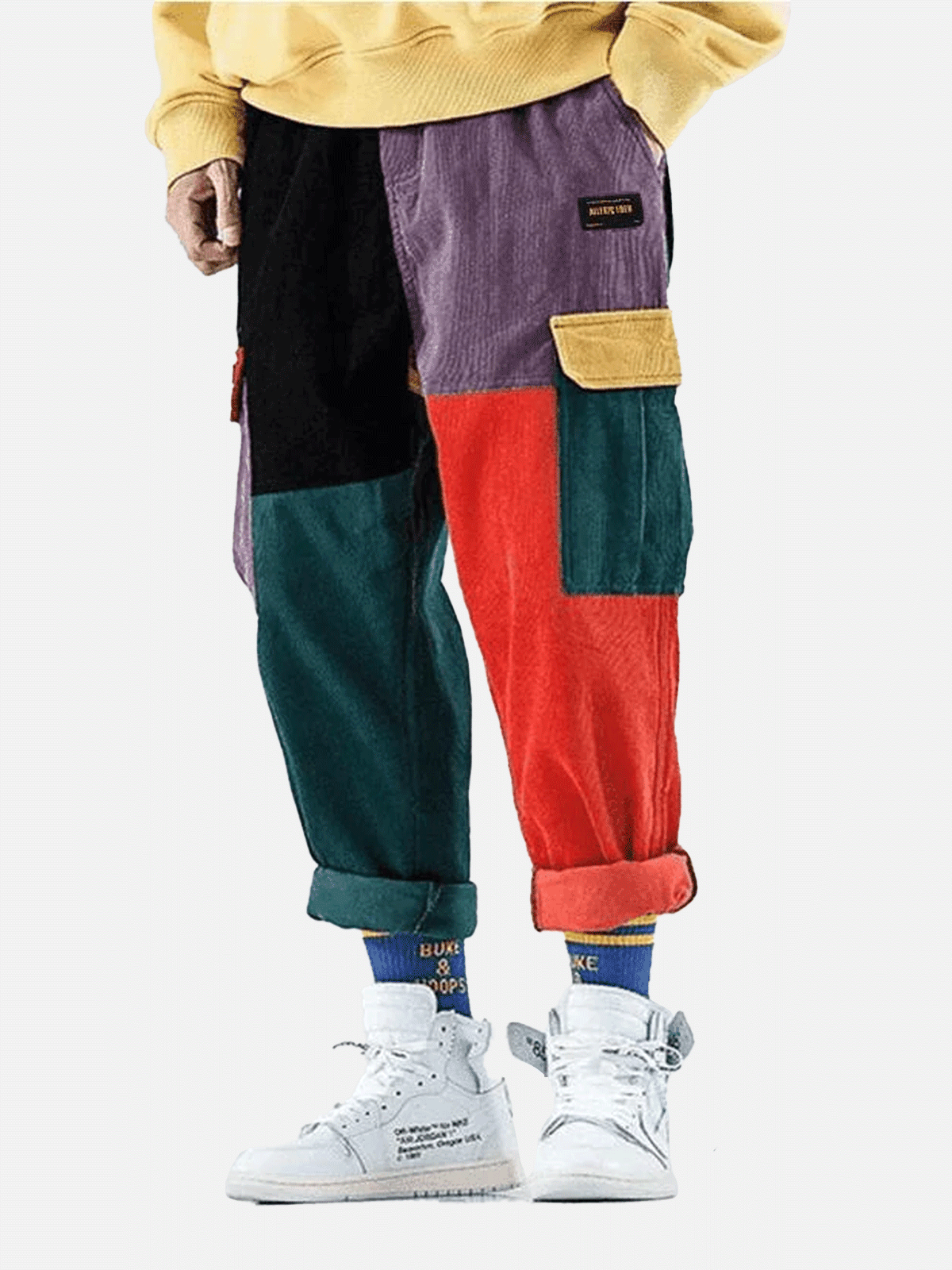 Corduroy Color Block Cargo Pants – DAXUEN