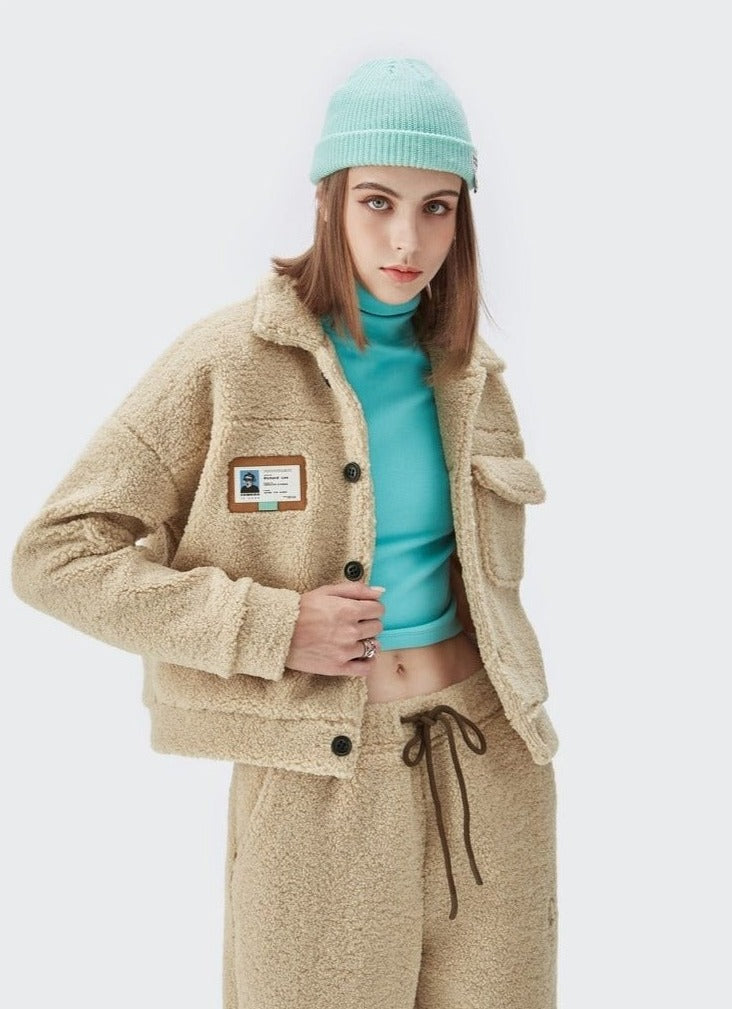 A woman wearing DAXUEN Lambs Wool Thick Set front view